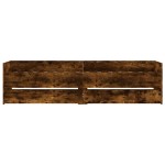vidaXL Cadru de pat cu sertare, stejar fumuriu, 100x200 cm