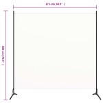 vidaXL Separator de cameră, alb, 175x180 cm, textil vidaXL Separator de cameră, alb, 175x180 cm, textil