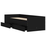vidaXL Cadru de pat cu sertare, negru, 90x190 cm vidaXL Cadru de pat cu sertare, negru, 90x190 cm