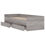 vidaXL Cadru de pat cu sertare, gri sonoma, 90x190 cm vidaXL Cadru de pat cu sertare, gri sonoma, 90x190 cm