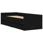 vidaXL Cadru de pat cu sertare, negru, 75x190 cm mic, single