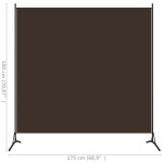 vidaXL Separator de cameră, maro, 175x180 cm, textil