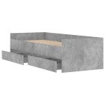vidaXL Cadru de pat cu sertare, gri beton, 75x190 cm, mic single vidaXL Cadru de pat cu sertare, gri beton, 75x190 cm, mic single