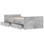 vidaXL Cadru de pat cu sertare, gri beton, 100x200 cm