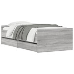 vidaXL Cadru de pat cu sertare, gri sonoma, 100x200 cm vidaXL Cadru de pat cu sertare, gri sonoma, 100x200 cm