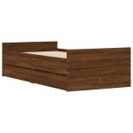 vidaXL Cadru de pat cu sertare, stejar maro, 100x200 cm