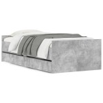 vidaXL Cadru de pat cu sertare, gri beton, 90x200 cm vidaXL Cadru de pat cu sertare, gri beton, 90x200 cm
