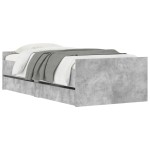 vidaXL Cadru de pat cu sertare, gri beton, 90x200 cm vidaXL Cadru de pat cu sertare, gri beton, 90x200 cm