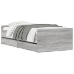 vidaXL Cadru de pat cu sertare, gri sonoma, 90x200 cm vidaXL Cadru de pat cu sertare, gri sonoma, 90x200 cm