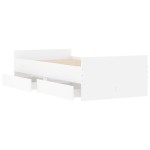 vidaXL Cadru de pat cu sertare, alb, 90x190 cm vidaXL Cadru de pat cu sertare, alb, 90x190 cm