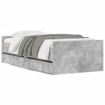 vidaXL Cadru de pat cu sertare, gri beton, 90x190 cm vidaXL Cadru de pat cu sertare, gri beton, 90x190 cm
