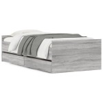 vidaXL Cadru de pat cu sertare, gri sonoma, 90x190 cm vidaXL Cadru de pat cu sertare, gri sonoma, 90x190 cm
