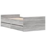 vidaXL Cadru de pat cu sertare, gri sonoma, 90x190 cm vidaXL Cadru de pat cu sertare, gri sonoma, 90x190 cm