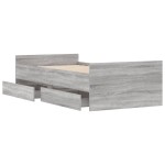 vidaXL Cadru de pat cu sertare, gri sonoma, 90x190 cm vidaXL Cadru de pat cu sertare, gri sonoma, 90x190 cm