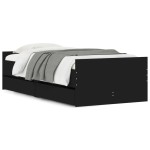 vidaXL Cadru de pat cu sertare, negru, 75x190 cm mic, single vidaXL Cadru de pat cu sertare, negru, 75x190 cm mic, single