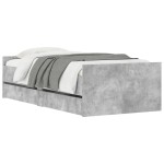 vidaXL Cadru de pat cu sertare, gri beton, 75x190 cm, mic single vidaXL Cadru de pat cu sertare, gri beton, 75x190 cm, mic single