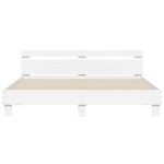 vidaXL Cadru de pat cu tăblie 200x200 cm, alb, lemn prelucrat
