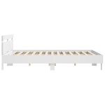vidaXL Cadru de pat cu tăblie 200x200 cm, alb, lemn prelucrat