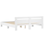 vidaXL Cadru de pat cu tăblie 200x200 cm, alb, lemn prelucrat