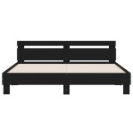 vidaXL Cadru de pat cu tăblie 200x200 cm, negru, lemn prelucrat