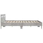 vidaXL Cadru de pat cu tăblie gri beton 200x200 cm lemn prelucrat vidaXL Cadru de pat cu tăblie gri beton 200x200 cm lemn prelucrat