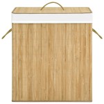 vidaXL Coș de rufe din bambus cu 2 secțiuni, 100 L vidaXL Coș de rufe din bambus cu 2 secțiuni, 100 L