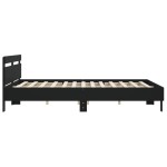 vidaXL Cadru de pat cu tăblie, negru, 180x200 cm, lemn prelucrat vidaXL Cadru de pat cu tăblie, negru, 180x200 cm, lemn prelucrat