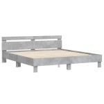vidaXL Cadru de pat cu tăblie gri beton 180x200 cm lemn prelucrat vidaXL Cadru de pat cu tăblie gri beton 180x200 cm lemn prelucrat