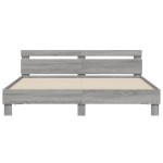 vidaXL Cadru de pat cu tăblie gri sonoma 180x200 cm lemn prelucrat