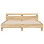 vidaXL Cadru de pat cu tăblie stejar sonoma 160x200 cm lemn prelucrat