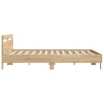 vidaXL Cadru de pat cu tăblie stejar sonoma 160x200 cm lemn prelucrat