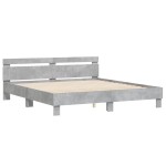 vidaXL Cadru de pat cu tăblie gri beton 160x200 cm lemn prelucrat vidaXL Cadru de pat cu tăblie gri beton 160x200 cm lemn prelucrat