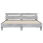 vidaXL Cadru de pat cu tăblie gri beton 160x200 cm lemn prelucrat vidaXL Cadru de pat cu tăblie gri beton 160x200 cm lemn prelucrat