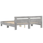 vidaXL Cadru de pat cu tăblie gri beton 160x200 cm lemn prelucrat vidaXL Cadru de pat cu tăblie gri beton 160x200 cm lemn prelucrat