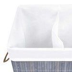 vidaXL Coș de rufe din bambus cu 2 secțiuni, gri, 72 L vidaXL Coș de rufe din bambus cu 2 secțiuni, gri, 72 L