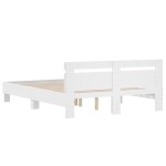 vidaXL Cadru de pat cu tăblie, alb, 150x200 cm, lemn prelucrat