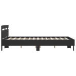 vidaXL Cadru de pat cu tăblie, negru, 150x200 cm, lemn prelucrat vidaXL Cadru de pat cu tăblie, negru, 150x200 cm, lemn prelucrat
