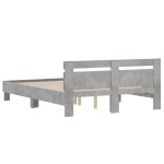 vidaXL Cadru de pat cu tăblie gri beton 150x200 cm lemn prelucrat vidaXL Cadru de pat cu tăblie gri beton 150x200 cm lemn prelucrat
