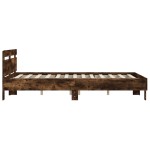vidaXL Cadru de pat cu tăblie stejar fumuriu 150x200 cm lemn prelucrat vidaXL Cadru de pat cu tăblie stejar fumuriu 150x200 cm lemn prelucrat