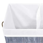 vidaXL Coș de rufe din bambus cu 2 secțiuni, gri, 100 L vidaXL Coș de rufe din bambus cu 2 secțiuni, gri, 100 L