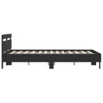 vidaXL Cadru de pat cu tăblie, negru, 140x200 cm, lemn prelucrat vidaXL Cadru de pat cu tăblie, negru, 140x200 cm, lemn prelucrat