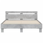 vidaXL Cadru de pat cu tăblie gri beton 140x200 cm lemn prelucrat