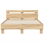 vidaXL Cadru de pat cu tăblie stejar sonoma 120x200 cm lemn prelucrat