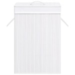 vidaXL Coș de rufe din bambus cu 2 secțiuni, alb, 72 L vidaXL Coș de rufe din bambus cu 2 secțiuni, alb, 72 L