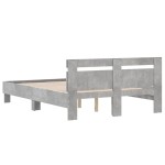vidaXL Cadru de pat cu tăblie gri beton 120x200 cm lemn prelucrat vidaXL Cadru de pat cu tăblie gri beton 120x200 cm lemn prelucrat