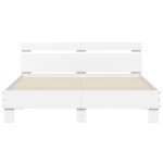 vidaXL Cadru de pat cu tăblie, alb, 140x190 cm, lemn prelucrat vidaXL Cadru de pat cu tăblie, alb, 140x190 cm, lemn prelucrat