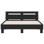 vidaXL Cadru de pat cu tăblie, negru, 140x190 cm, lemn prelucrat vidaXL Cadru de pat cu tăblie, negru, 140x190 cm, lemn prelucrat