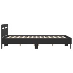 vidaXL Cadru de pat cu tăblie, negru, 140x190 cm, lemn prelucrat vidaXL Cadru de pat cu tăblie, negru, 140x190 cm, lemn prelucrat
