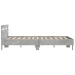 vidaXL Cadru de pat cu tăblie gri beton 140x190 cm lemn prelucrat vidaXL Cadru de pat cu tăblie gri beton 140x190 cm lemn prelucrat