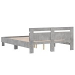 vidaXL Cadru de pat cu tăblie gri beton 140x190 cm lemn prelucrat vidaXL Cadru de pat cu tăblie gri beton 140x190 cm lemn prelucrat